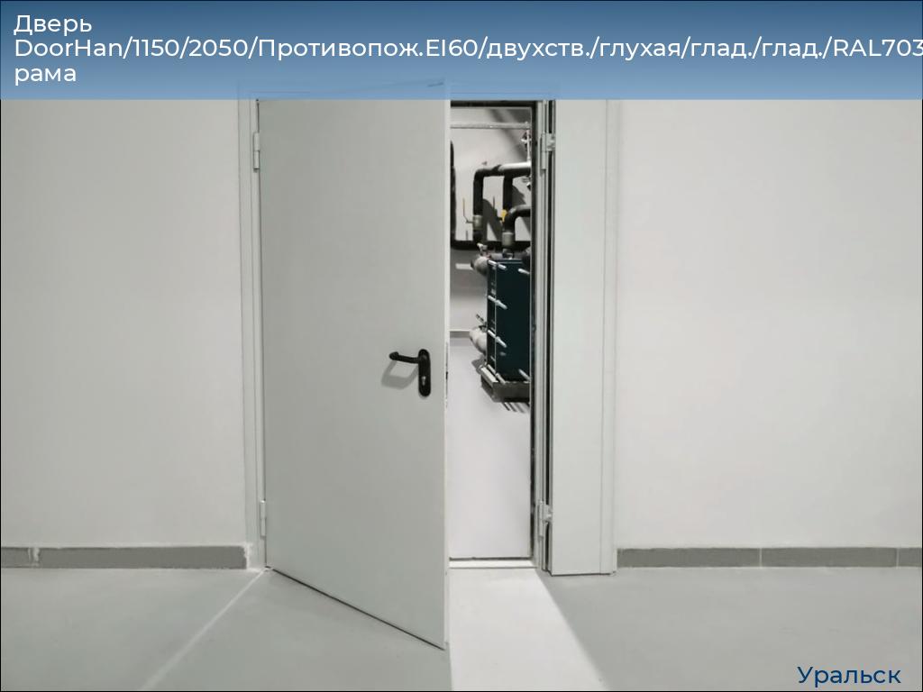 Дверь DoorHan/1150/2050/Противопож.EI60/двухств./глухая/глад./глад./RAL7035/прав./угл. рама, uralsk.doorhan.ru