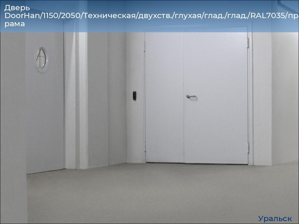 Дверь DoorHan/1150/2050/Техническая/двухств./глухая/глад./глад./RAL7035/прав./угл. рама, uralsk.doorhan.ru
