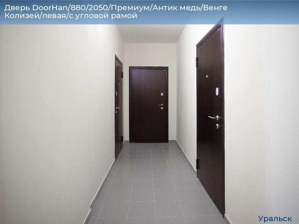 Дверь DoorHan/880/2050/Премиум/Антик медь/Венге Колизей/левая/с угловой рамой, uralsk.doorhan.ru