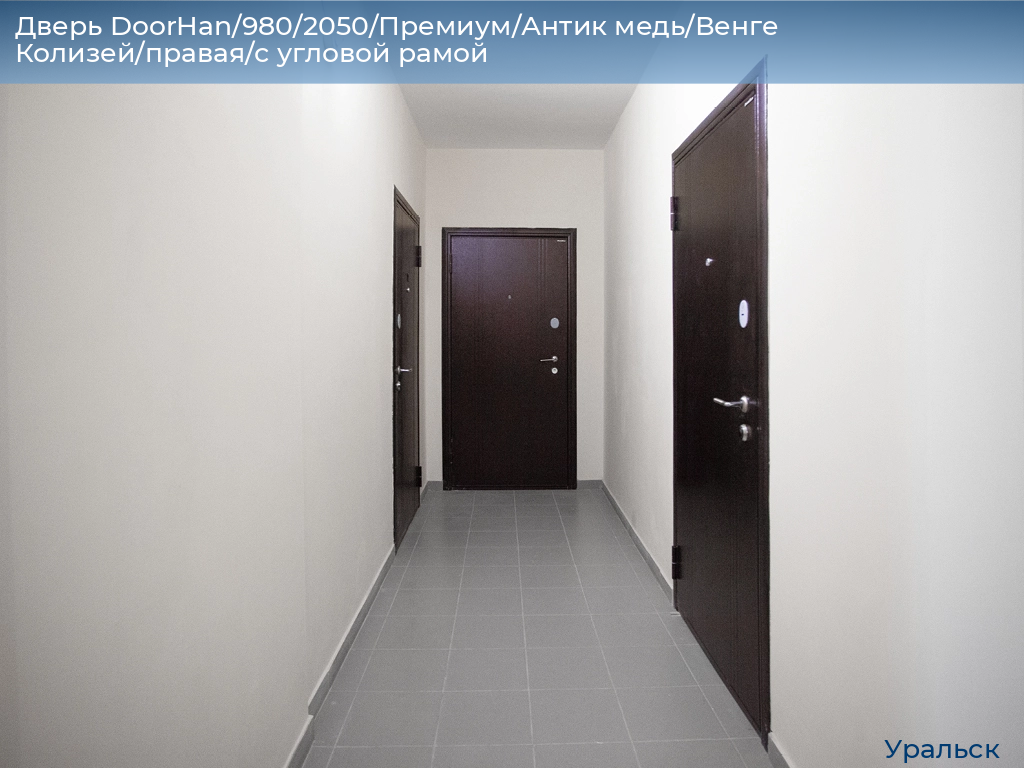Дверь DoorHan/980/2050/Премиум/Антик медь/Венге Колизей/правая/с угловой рамой, uralsk.doorhan.ru
