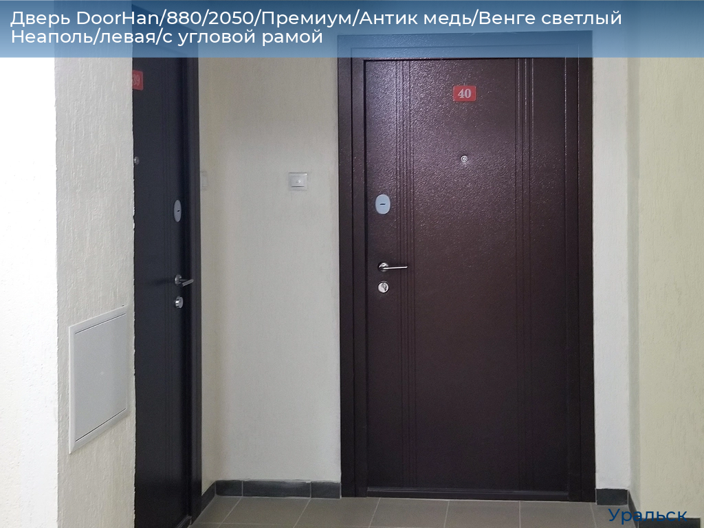 Дверь DoorHan/880/2050/Премиум/Антик медь/Венге светлый Неаполь/левая/с угловой рамой, uralsk.doorhan.ru