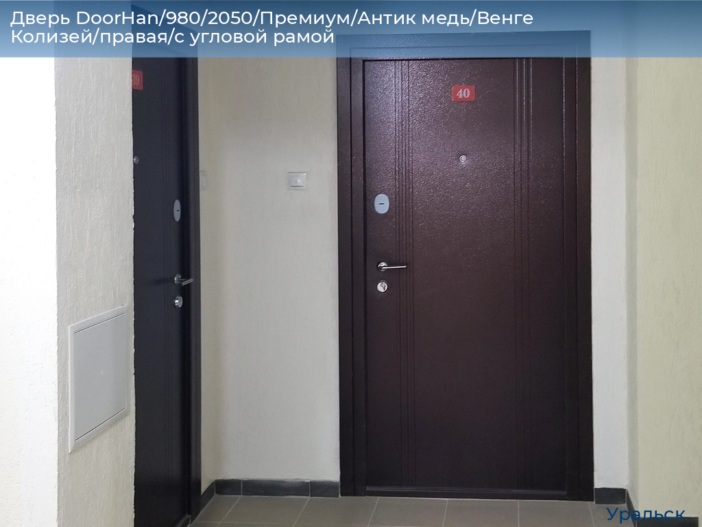 Дверь DoorHan/980/2050/Премиум/Антик медь/Венге Колизей/правая/с угловой рамой, uralsk.doorhan.ru
