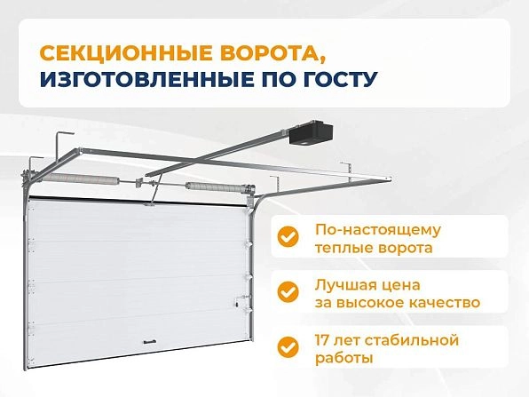 Секционные ворота 3300х2400 мм белые DoorHan RSD02, uralsk.doorhan.ru